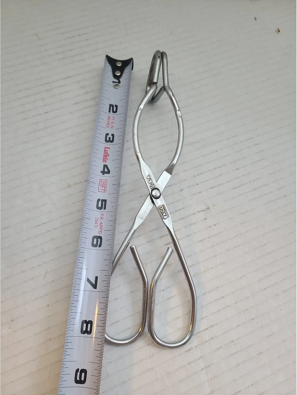 Ekco Vintage Stainless Steel Scissor Style Kitchen Tongs USA Made 8